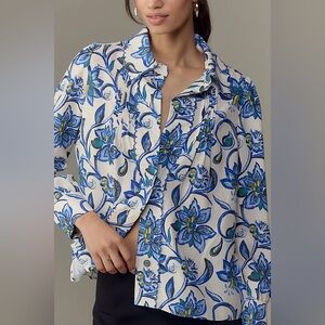 Hunter Bell James linen blend floral blouse
